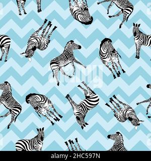 Motif zébré, illustration, animal. Illustration de Vecteur