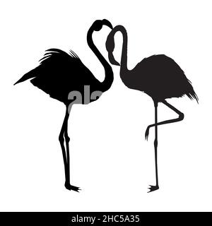 Silhouette Flamingo , fichier vectoriel d'oiseau, illustration Illustration de Vecteur