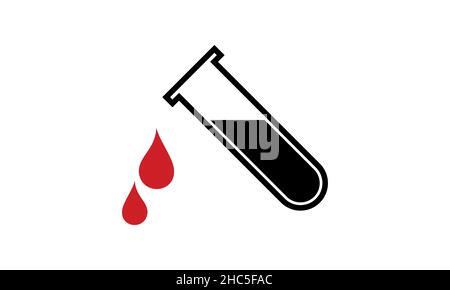 Tube à essai avec icône Drop dans un design plat tendance Illustration de Vecteur