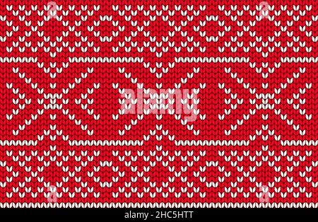 Motif de couture nordique sans couture vectoriel, couleurs rouges Illustration de Vecteur