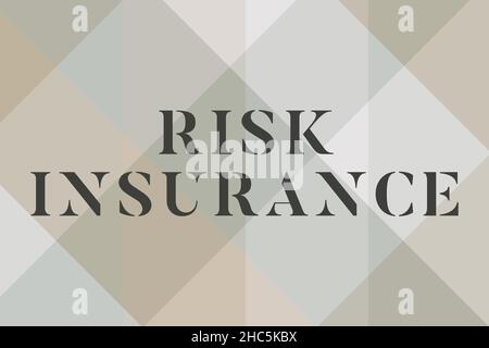 Légende présentant l'assurance risques.Idée d'affaires la possibilité de dommages de perte contre la couverture de responsabilité ligne illustrée Backgrounds avec Banque D'Images