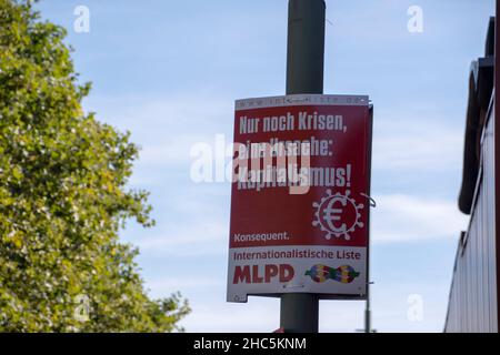 Paysage de MLPD marxiste parti léniniste signe dans Kaiserslautern Banque D'Images