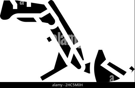 illustration du vecteur d'icône de glyphe de l'outil d'exploitation du chargeur frontal Illustration de Vecteur