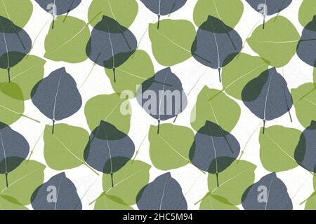 Motif Art floral vectoriel sans coutures.Superposer les lames Illustration de Vecteur