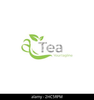 Design simple et plat moderne LOGO Tea Healthy Illustration de Vecteur