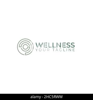 Design plat minimaliste logo BIEN-ÊTRE simple Illustration de Vecteur