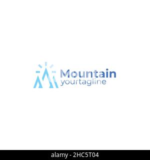 Design simple et plat moderne avec logo MOUNTAIN Illustration de Vecteur