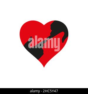 Rencontrez le Seigneur dans votre coeur.Forme de coeur et mains en contact.Illustration vectorielle chrétienne isolée plate.La paix soit avec vous, chers frères et sœurs Illustration de Vecteur