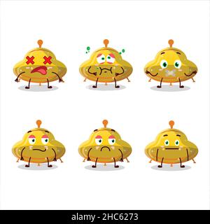 Personnage de dessin animé jaune d'OVNI avec expression de corde.Illustration vectorielle Illustration de Vecteur