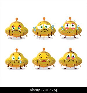 Personnage de dessin animé jaune d'OVNI avec une expression triste.Illustration vectorielle Illustration de Vecteur