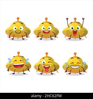 Personnage de dessin animé de bonbon jaune d'OVNI avec expression de sourire.Illustration vectorielle Illustration de Vecteur