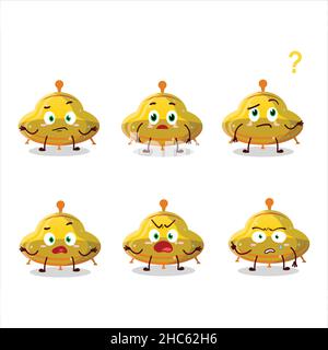 Personnage de dessin animé de bonbon jaune d'OVNI avec quelle expression.Illustration vectorielle Illustration de Vecteur