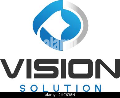 Design moderne VISION SOLUTION design de l'ère du logo Illustration de Vecteur