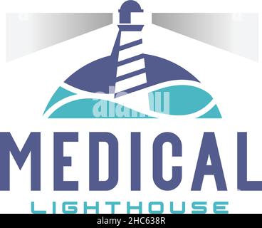 Coloré MÉDICAL LIGHTHOUSE sain logo design Illustration de Vecteur