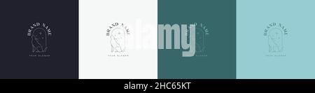 Création artistique en ligne et logo animal minimal Illustration de Vecteur