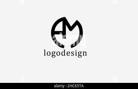 MODÈLE DE conception de logo AM ma A M Vector Illustration de Vecteur