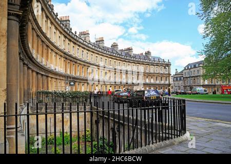 BATH, GRANDE-BRETAGNE - 14 MAI 2014: C'est l'un des trois segments de l'ensemble architectural du 18th siècle, formant un cercle, qui est ca Banque D'Images