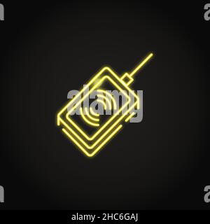 RFID électronique néon ou lecteur de code-barres en ligne.Technologie d'identification par radiofréquence.Illustration vectorielle. Illustration de Vecteur