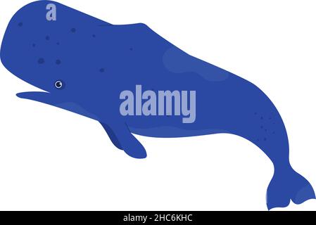 Énorme cachalots nagent dans la mer isolée sur blanc Illustration de Vecteur