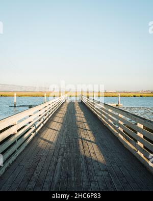 Sentier de promenade de Marsh à la réserve naturelle de Baylands, à Palo Alto, en Californie Banque D'Images