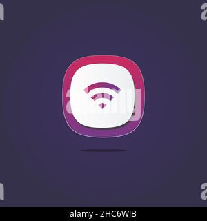 Icône du signe Wi-Fi 3D.Icônes web, logo, bouton.3D illustrations vectorielles.Concept pour favicon, icône d'application, bannière Web, logo Illustration de Vecteur