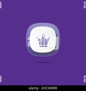 Icône Crown 3D.Icônes web, logo, bouton.3D illustrations vectorielles.Concept pour favicon, icône d'application, bannière Web, logo Illustration de Vecteur