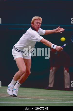 Joueur de tennis allemand Boris Becker, Wimbledon, Royaume-Uni 1991 Banque D'Images