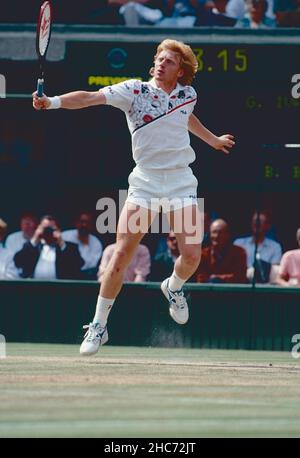 Joueur de tennis allemand Boris Becker, Wimbledon, Royaume-Uni 1991 Banque D'Images