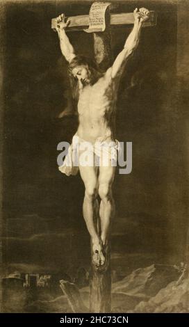 Jésus Christ sur la Croix, peinture de l'artiste flamand Peter Paul Rubens, Munich 1897 Banque D'Images