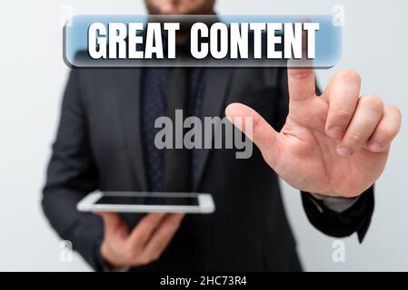 Texte d'écriture Grand contenu.Mot écrit sur la satisfaction motivationnelle lisible originalité applicable présentant les nouvelles idées de technologie discuter Banque D'Images