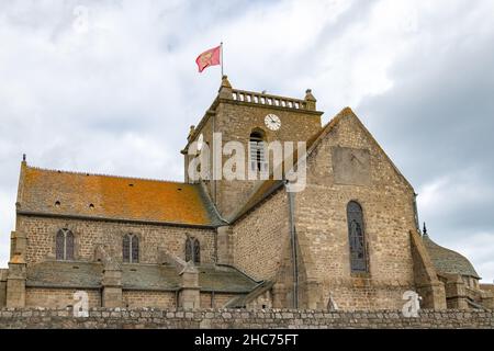 Barfleur, petite ville de Normandie, l'église Saint-Nicolas Banque D'Images