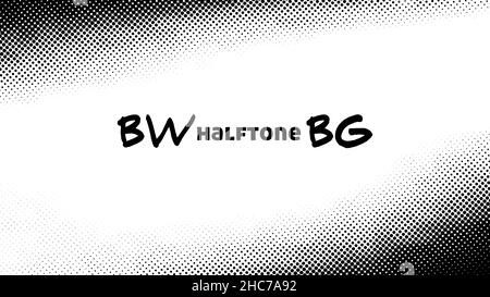 Arrière-plan abstrait en pointillés noir et blanc avec effet demi-ton.Motif graphique vectoriel incolore Illustration de Vecteur