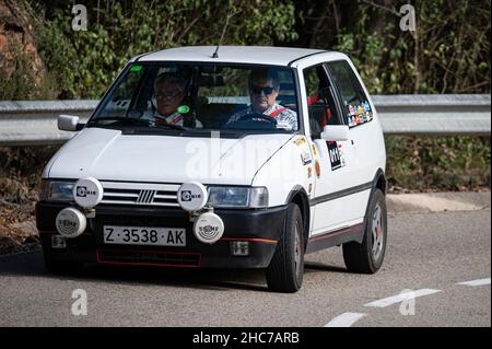 Barcelone, ​​Spain; 23 octobre 2021: Fiat Uno Turbo 1,4 IE Mk2 Rallye Platja d'Aro Historic Banque D'Images