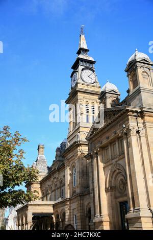 Hôtel de ville et tour d'horloge de Southport Banque D'Images