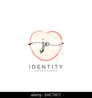 JO Handwriting logo vector art de la signature initiale, mariage, mode, bijoux, boutique,floral et botanique avec modèle créatif pour n'importe quelle entreprise Illustration de Vecteur