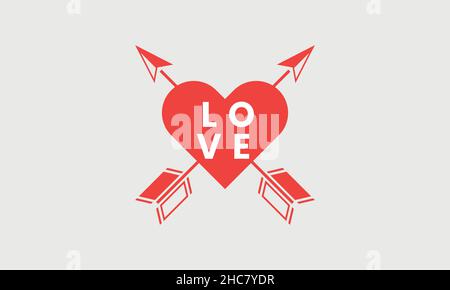 Bonne Saint Valentin jour je vais vous aimer Forever rond shapeicon résumé monogramme vecteur logo modèle Illustration de Vecteur