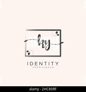 KY Handwriting logo vector art de la signature initiale, mariage, mode, jowerly, boutique,floral et botanique avec modèle créatif pour n'importe quelle entreprise Illustration de Vecteur