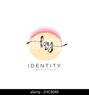 KY Handwriting logo vector art de la signature initiale, mariage, mode, jowerly, boutique,floral et botanique avec modèle créatif pour n'importe quelle entreprise Illustration de Vecteur