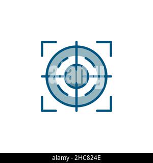 Icône visée par la cible.Pixel Perfect, icône colorée de contour modifiable Illustration de Vecteur