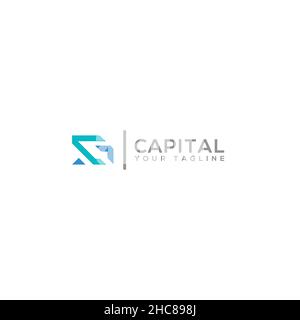 Design minimaliste conception initiale du logo C Capital Illustration de Vecteur