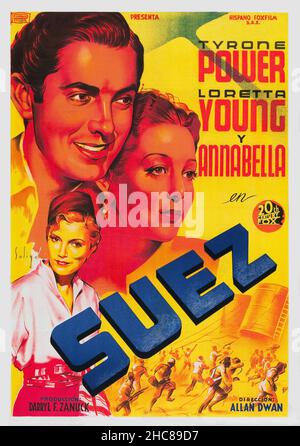 LORETTA YOUNG, TYRONE POWER et ANNABELLA dans SUEZ (1938), dirigé par ALLAN DWAN.Crédit: 20th CENTURY FOX / Album Banque D'Images