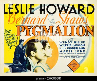 LESLIE HOWARD et WENDY HILLER à PYGMALION (1938), sous la direction D'ANTHONY ASQUITH.Crédit: GABRIEL PASCAL / Album Banque D'Images