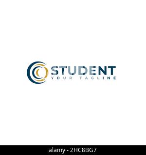 Design moderne avec lettre et logo étudiant Illustration de Vecteur