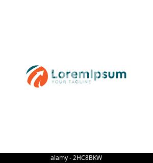 Design moderne et coloré du logo orange de Lane Air Travel Illustration de Vecteur