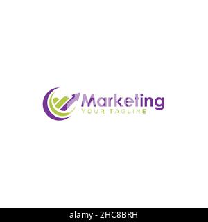Design moderne et coloré du logo de la flèche de croissance du marketing Illustration de Vecteur