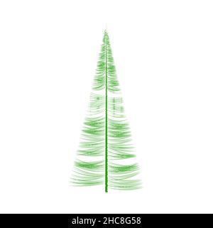 Silhouette abstraite d'épinette.Culture de conifères Evergreen.Les aiguilles ne poussent pas uniformément.Panneau arbre de Noël.Branches et tronc verts.Icône de dessin animé simple.W Illustration de Vecteur