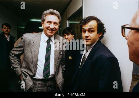 Joueur de football français Michel Platini, France, 1994 Banque D'Images