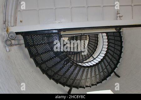 Vue de dessus d'un escalier en colimaçon du phare de St Augustine en Floride Banque D'Images