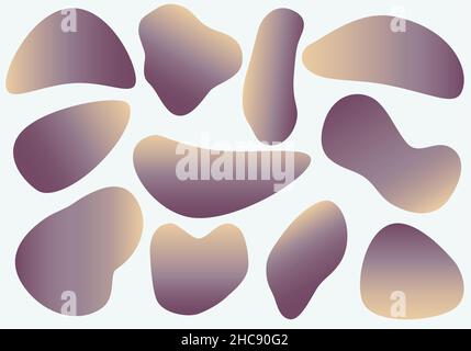 Formes abstraites de gradient liquide beige violet Illustration de Vecteur