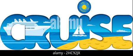 illustration du concept de lettrage du cruise resort and travel concept Illustration de Vecteur